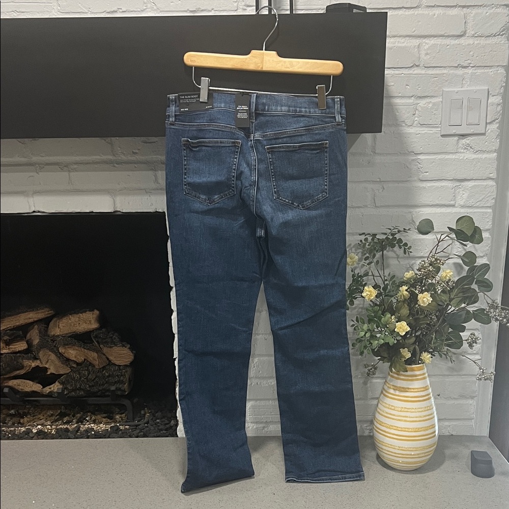 Ann Taylor Dark Blue Slim Cut Boot Jeans